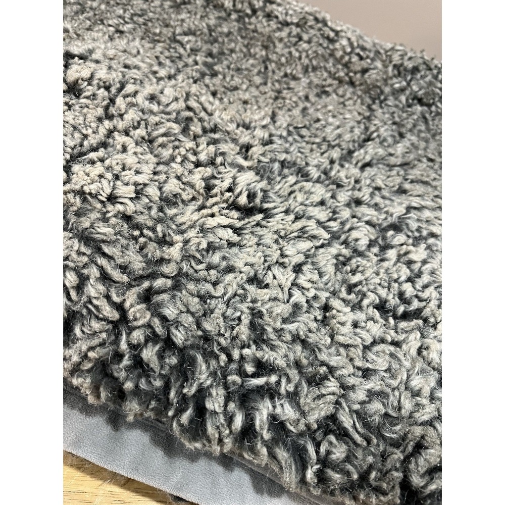 Pottery Barn Faux Fur Throw Curly Lamb 50x60"‎ Gray Black - Picture 2 of 7